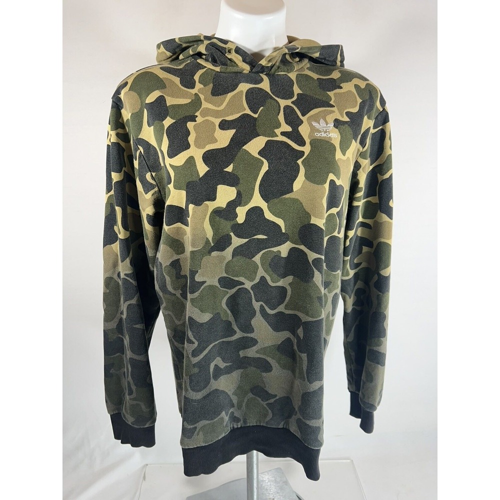 Adidas‎ Hoodie Mens S Camo Pullover Faded Missing Drawstring Streetwear